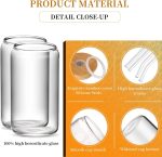 DWTS DANWEITESI Glass Cups with Lids and Straws 6pcs Set 16oz Iced Coffee Cups,Glass Coffee Cups,Beer Can Glass with Lids and Straw - Image 3